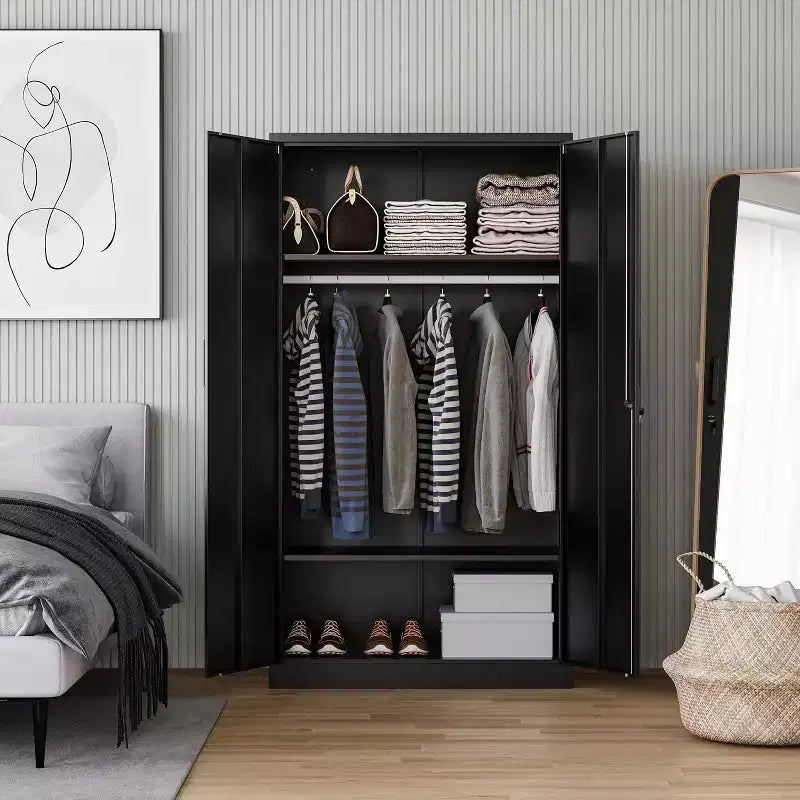 Armoire vestiaire métallique robuste BALHAM TRADE avec serrure et rangement sécurisé pour la maison, la salle de sport, l’école et le bureau