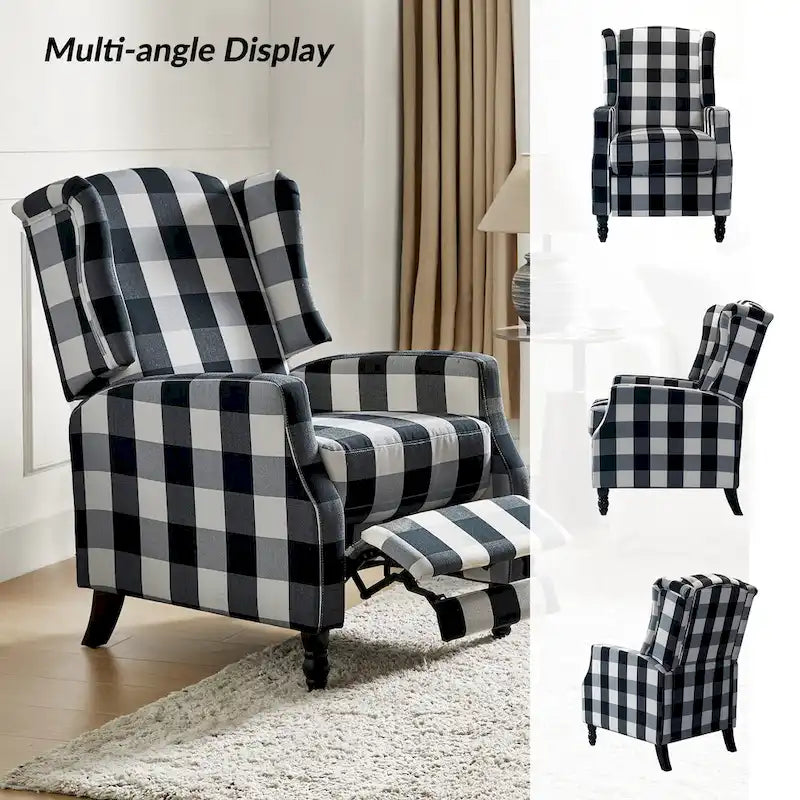Handmatige relaxfauteuil in mid-century modern-stijl met wingback-ontwerp