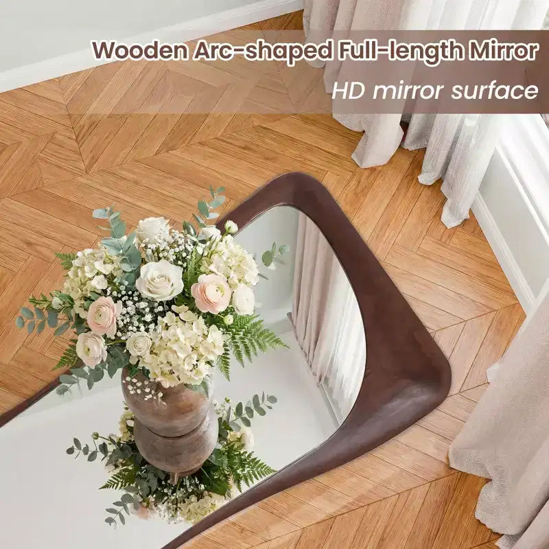 Dovelina asymmetrische passpiegel van 71H*31W, decoratieve staande spiegel, moderne badkamerspiegel voor woonkamer, eetkamer, hal en slaapkamer
