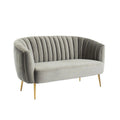 Albany zeitgemäßes Samt-Mikrofaser-Loveseat mit Knopfheftung von Silver Orchid