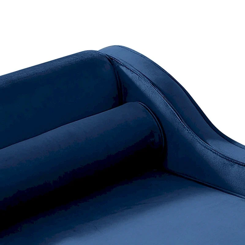 Méridienne élégante de style français en velours avec rangement et coussin