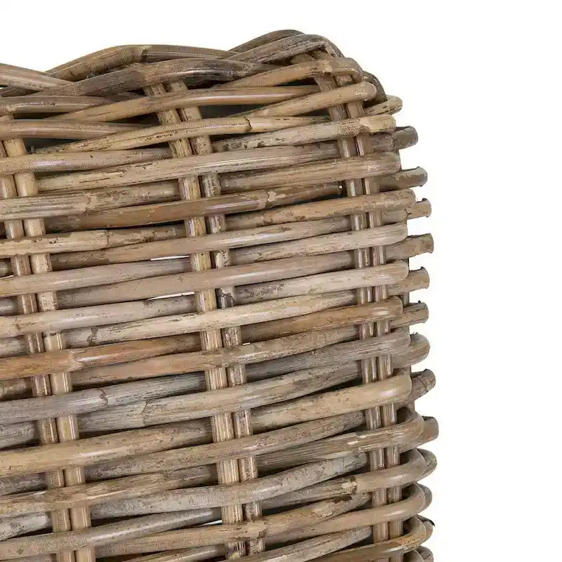 Rattan-Hocker mit Kissen in Grau-Waschoptik von East at Main