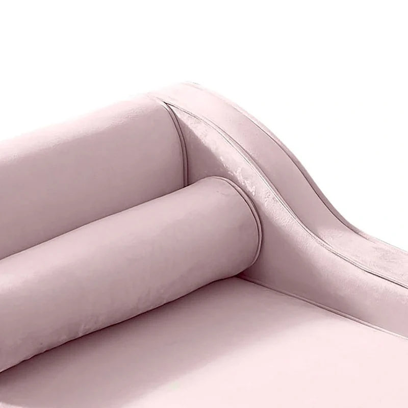 Méridienne élégante de style français en velours avec rangement et coussin