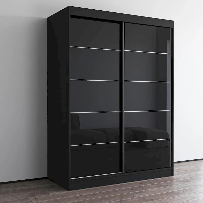 Armoire moderne à 2 portes à fini très brillant Aria