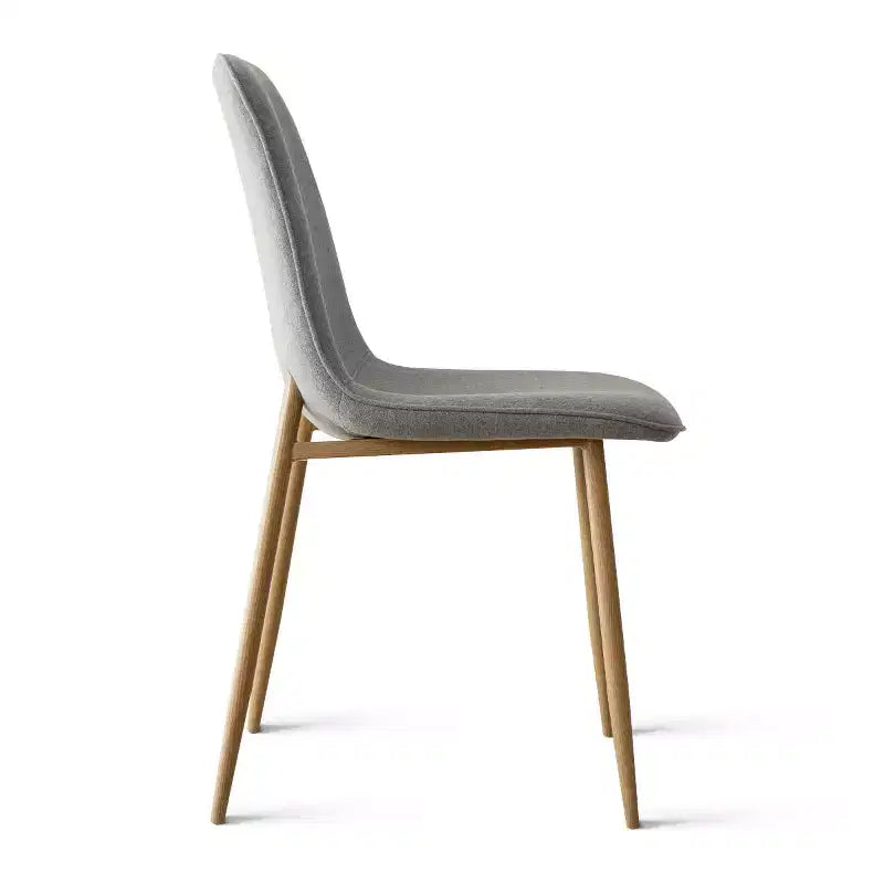 Ensemble de salle à manger rond 5 pièces, table à piètement central de 37 avec plateau effet bois et chaises courbes rembourrées, style moderne-Panipeachy