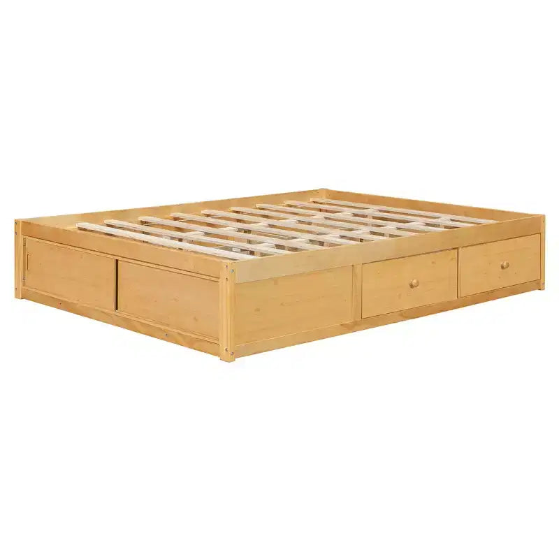 Struttura letto contenitore Whisen Queen con 4 cassetti e vano contenitore nella pediera