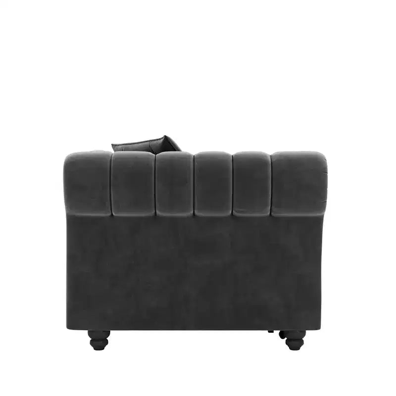 Whisen Schlafsofa aus Samt, 3-in-1, King Size, ausziehbar und umwandelbar, mit beweglichem Ottomanen, gestepptes Design