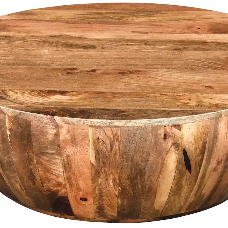 Arthur salontafel van mangohout in ronde vorm, donkerbruin