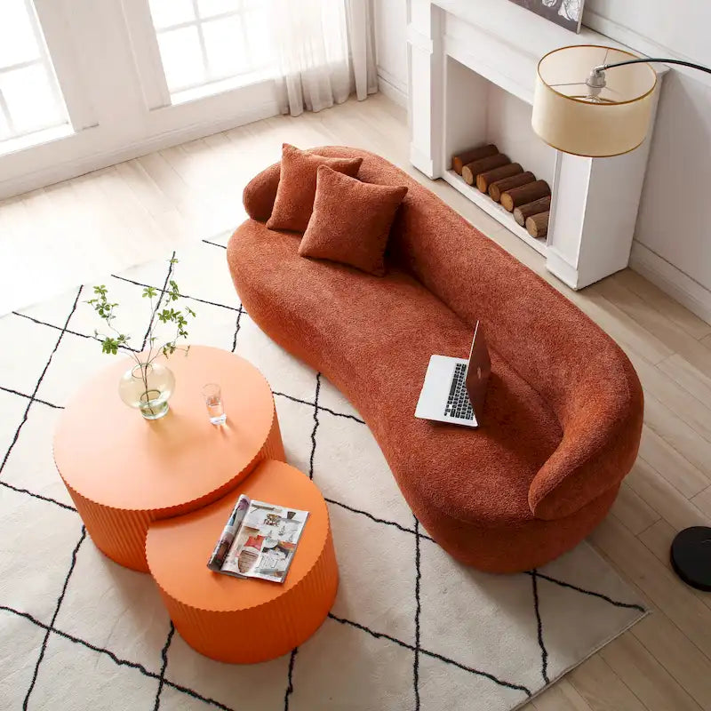 Moderne glamoureuze ronde nesting-bijzettafelset voor de woonkamer (set van 2), niet gemonteerd