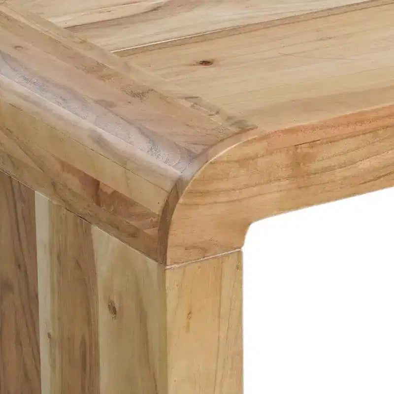 Couchtisch „Royal Hampton“ aus handgefertigtem, naturbelassenem Akazienholz mit rechteckiger, geschwungener Wasserfallkante, 36 Zoll