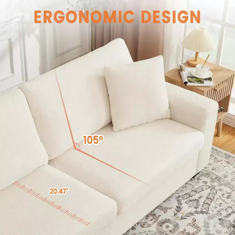 Modernes 3-Sitzer-Sofa, 83W, mit tiefer Sitzfläche, weichem Stoff, breiten Armlehnen und abnehmbarem, waschbarem Kissenbezug