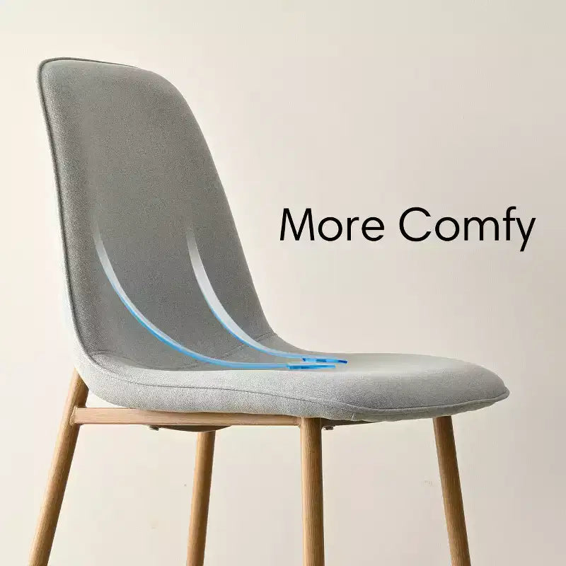 Ensemble de salle à manger rond 5 pièces, table à piètement central de 37 avec plateau effet bois et chaises courbes rembourrées, style moderne-Panipeachy
