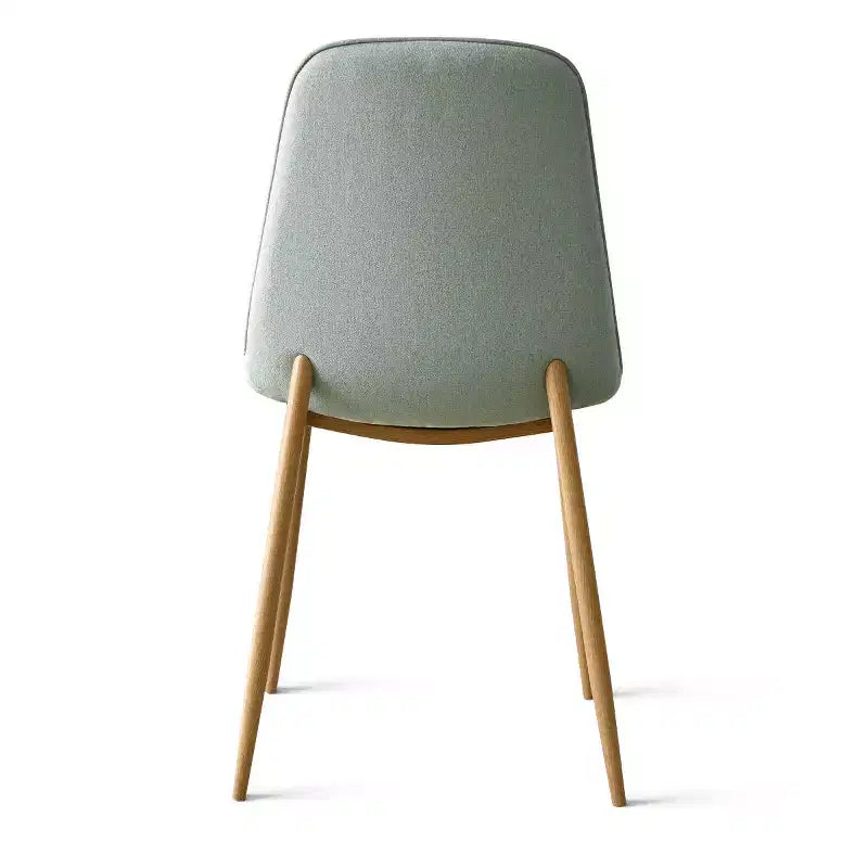 Ensemble de salle à manger rond 5 pièces, table à piètement central de 37 avec plateau effet bois et chaises courbes rembourrées, style moderne-Panipeachy