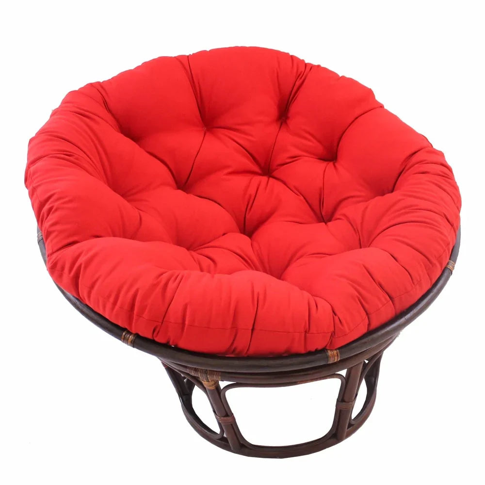 Fauteuil papasan Bali en rotin de 42 pouces avec coussin en sergé