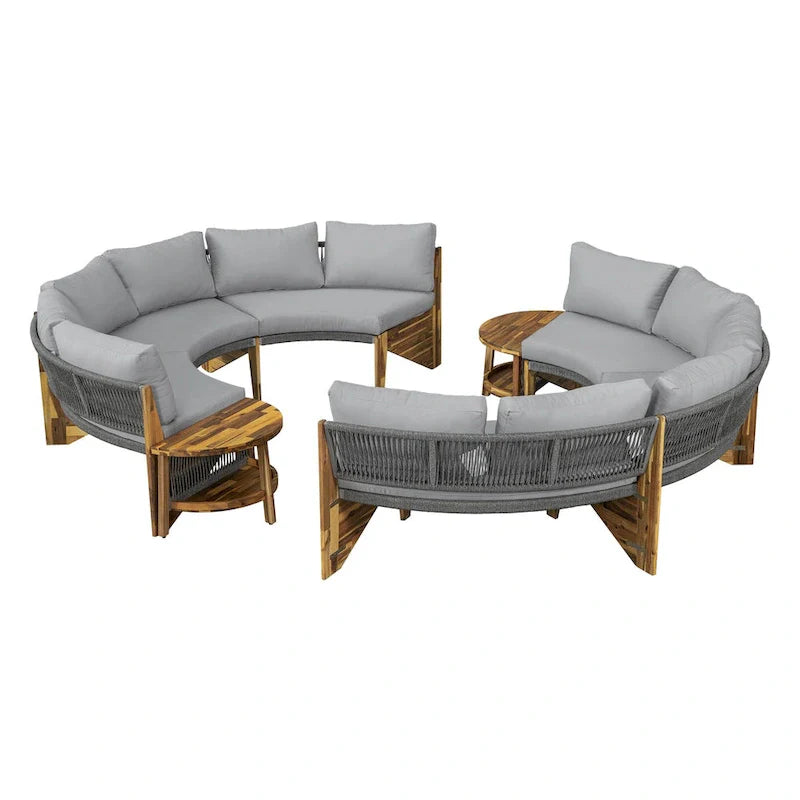 Gartensitzgruppe für 6 Personen mit Polstern und 1Couchtisch