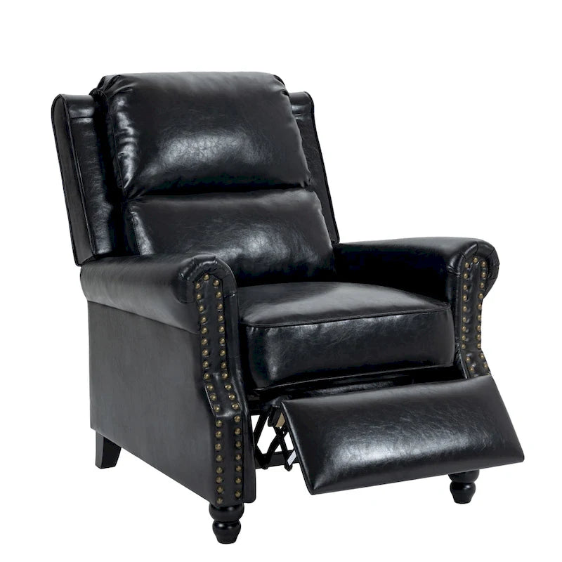 Set mit 2 modernen Relaxsesseln mit gepolstertem Sitz aus Kunstleder/Stoff