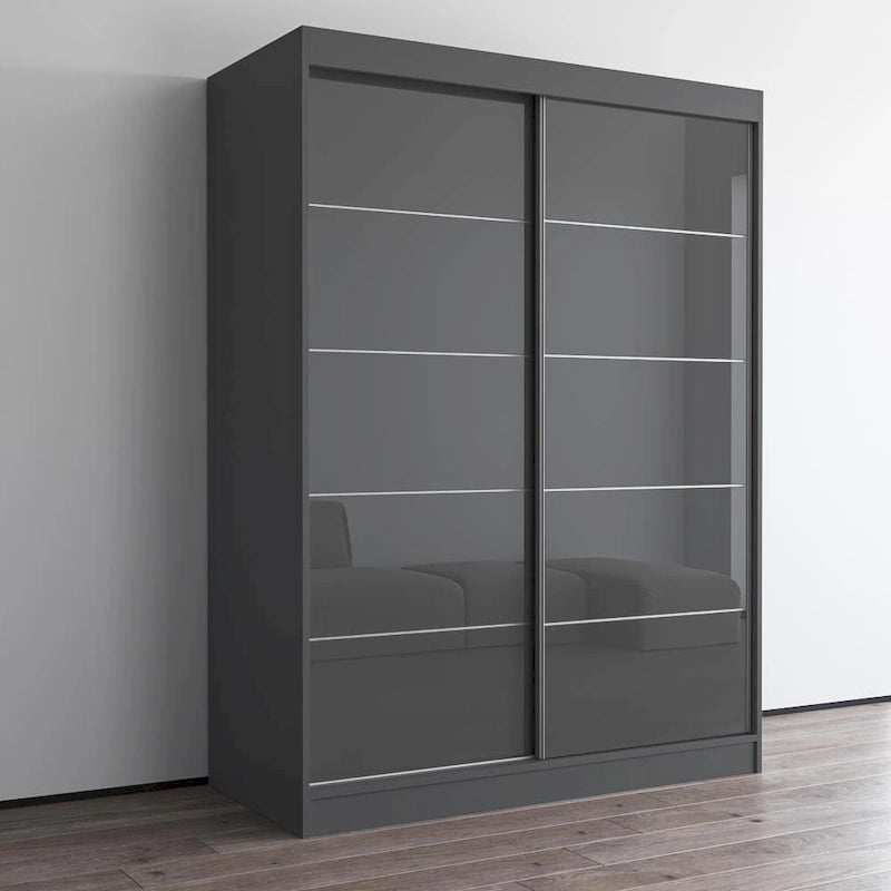 Armoire moderne à 2 portes à fini très brillant Aria