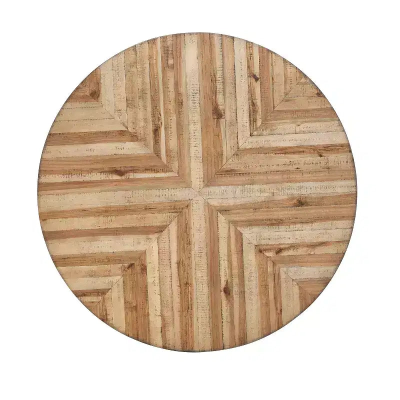 Set da pranzo da 5 pezzi con 4 sedie e tavolo rotondo/quadrato, nero+naturale/noce-ModernLuxe