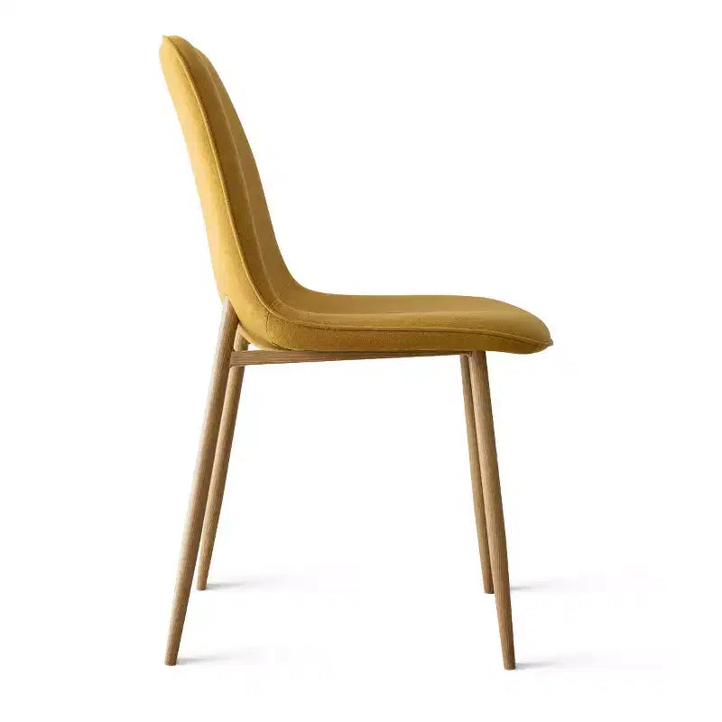 Ensemble de salle à manger rond 5 pièces, table à piètement central de 37 avec plateau effet bois et chaises courbes rembourrées, style moderne-Panipeachy