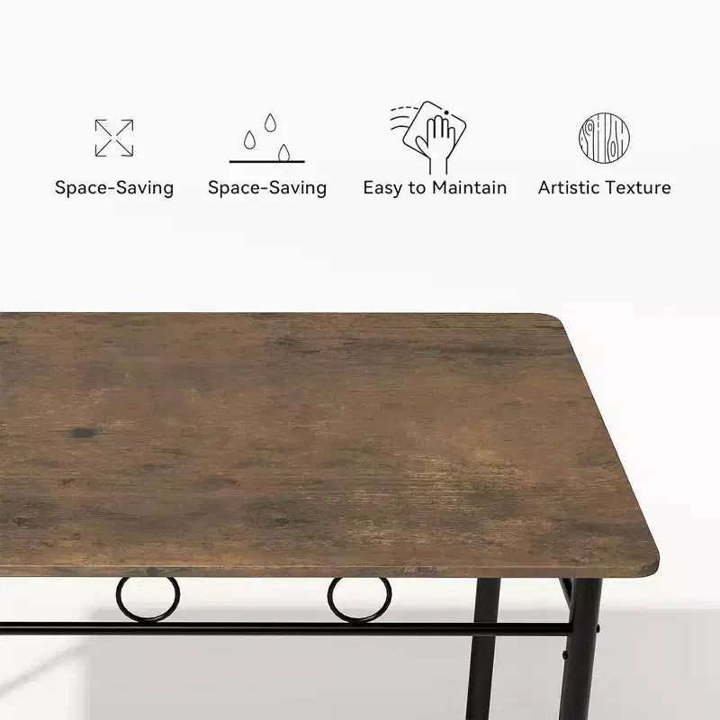 Dyonery rechthoekige eettafelset voor 4 personen, 5-delige keukentafelset met 4 stoelen, eettafelset, ruimtebesparende keukentafelset voor kleine ruimtes