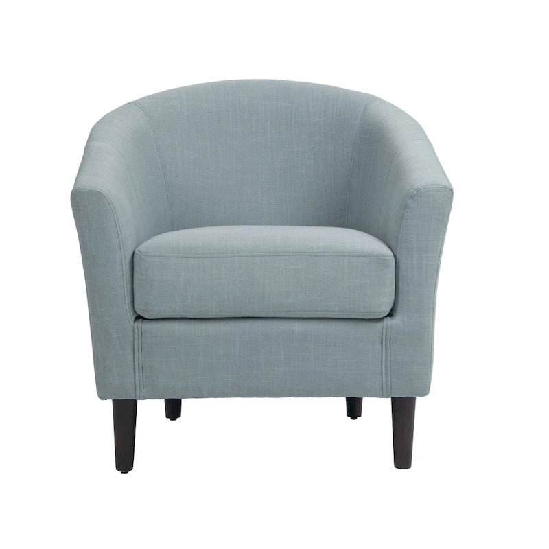 Poltrone d'accento moderne a barile, accoglienti, con braccioli, stile club