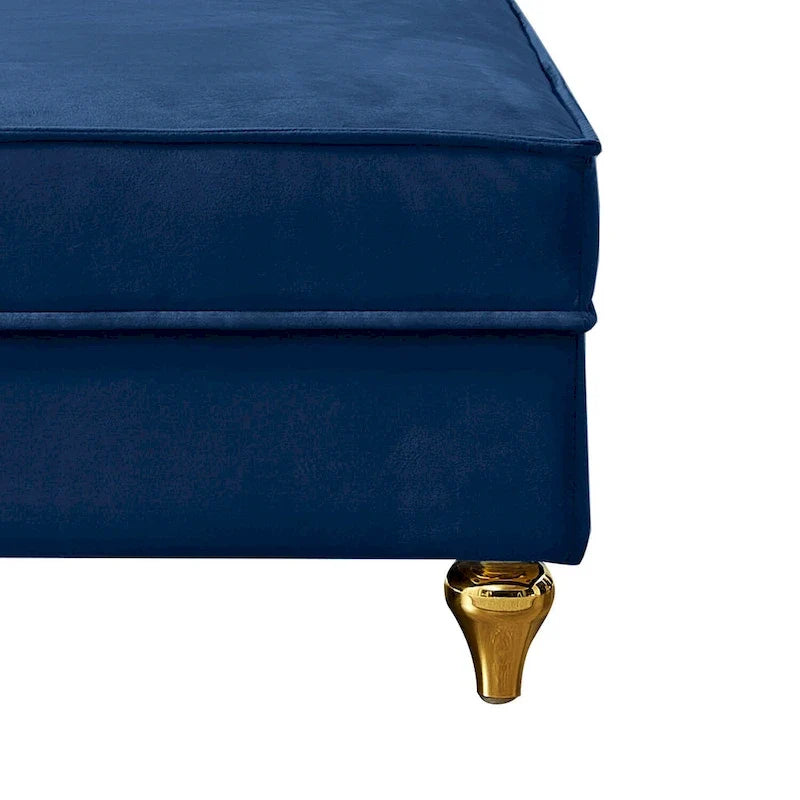 Méridienne élégante de style français en velours avec rangement et coussin