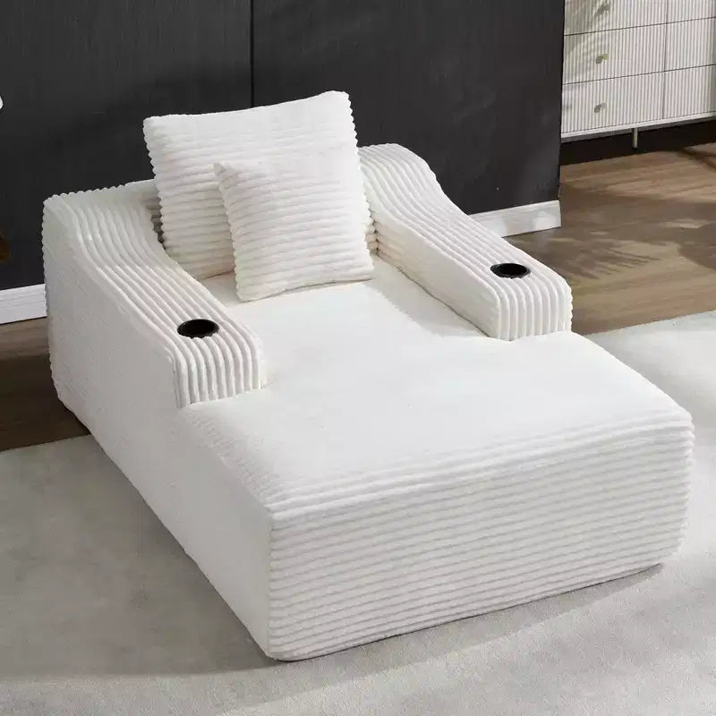 Chaise longue da 67, divano letto da interno con 2 cuscini, divano singolo senza struttura per il soggiorno, non richiede montaggio