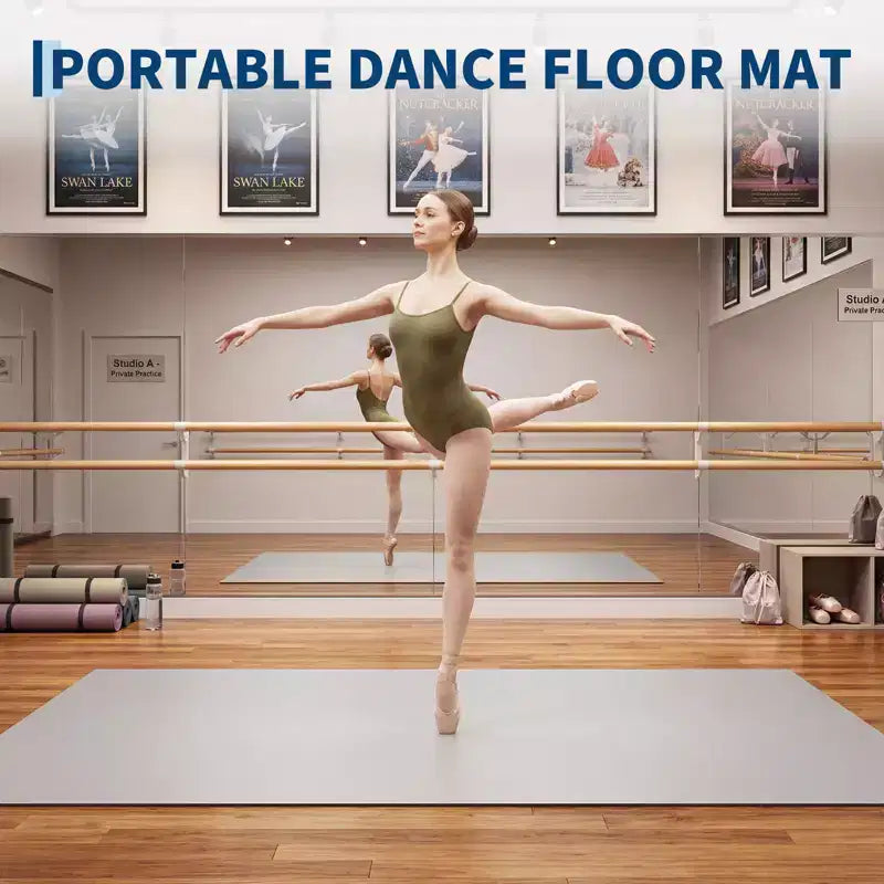 Draagbare dansvloermat van pvc van 4x6, 5 mm dik, antislip en krasbestendig, voor ballet, jazz, tapdans, yoga, pilates en oefeningen thuis