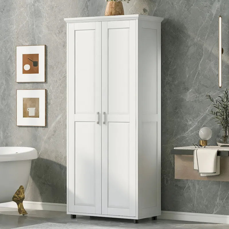 Badezimmerschrank mit zwei Türen, verstellbarem Einlegeboden und MDF-Platte