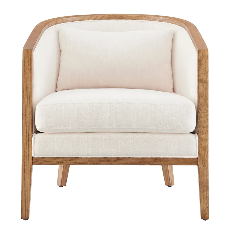 Tillman linnen fauteuil met rotan