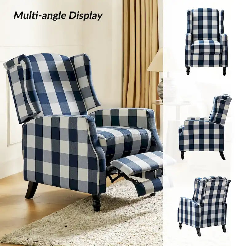 Handmatige relaxfauteuil in mid-century modern-stijl met wingback-ontwerp