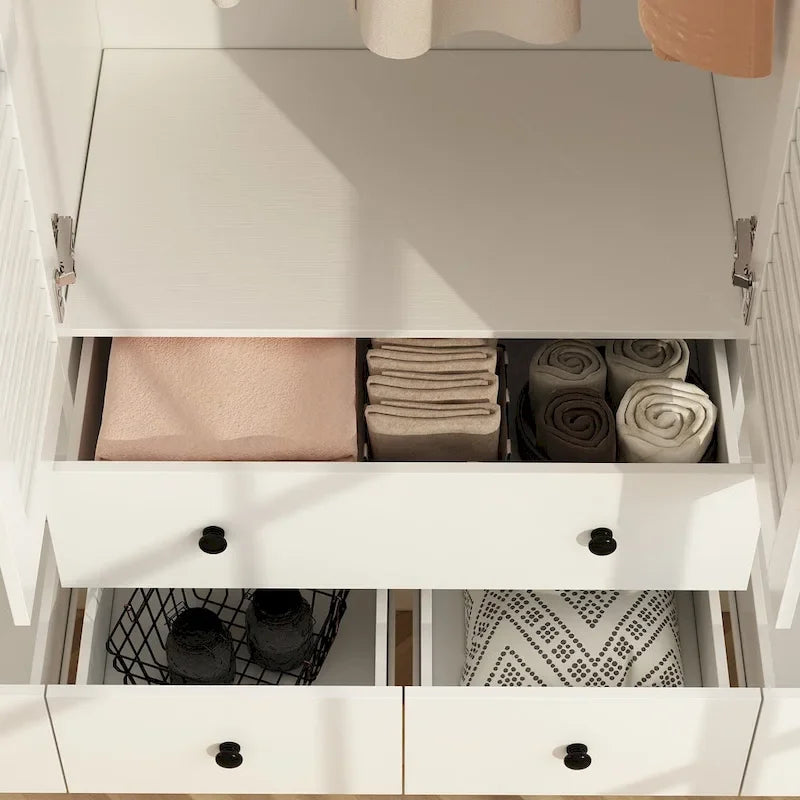 Kleiderschrank für Schlafzimmer mit Kleiderstange und Schublade