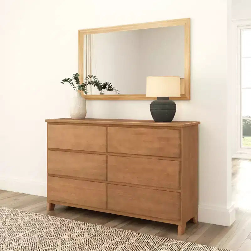 Solid Wood Farmhouse 6 Drawer Dresser