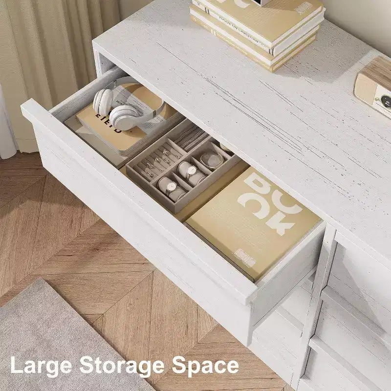 Commode à 6/8 tiroirs, large commode moderne pour chambre, salon ou chambre de bébé