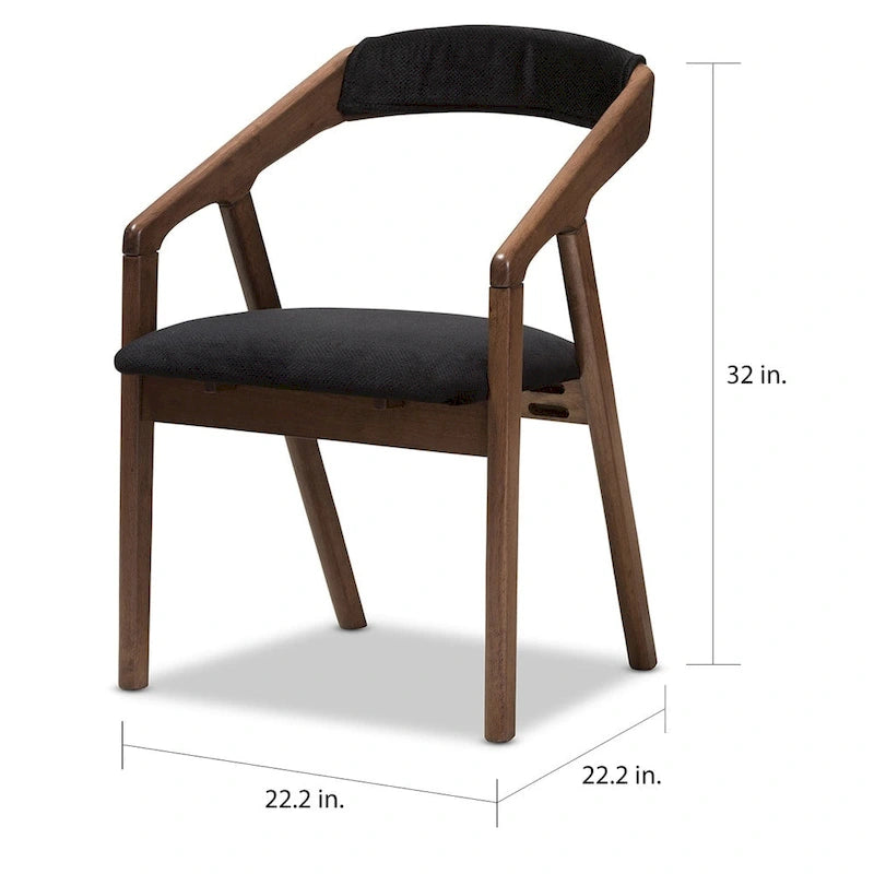 5-teiliges Esszimmer-Set mit grauem Stoffbezug im Mid-Century-Stil von Baxton Studio