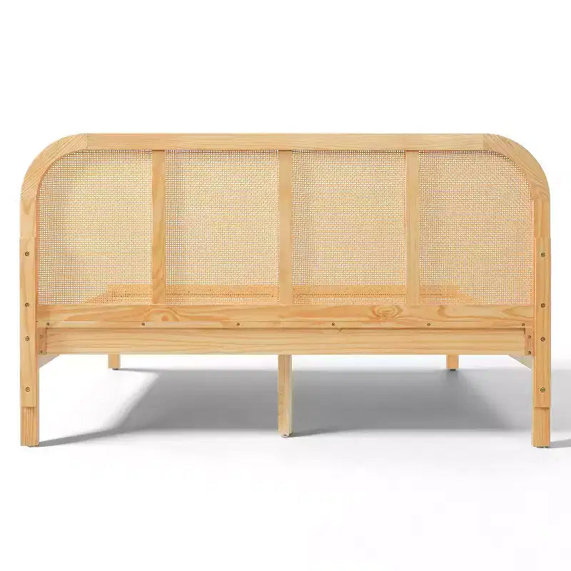 Christopher Knight Home Callahan modern bedframe in bohostijl met lattenbodem en hoofdbord van rotan