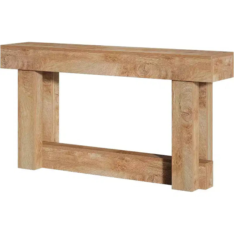 Houten consoletafel van 62.99 inch, smalle, lange boerderijtafel voor de hal met 2 niveaus