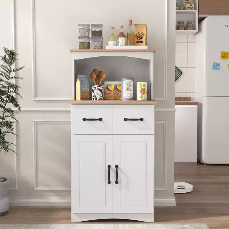 sumyeg Küchenschrank aus Holz mit Schublade und Mikrowellenablage
