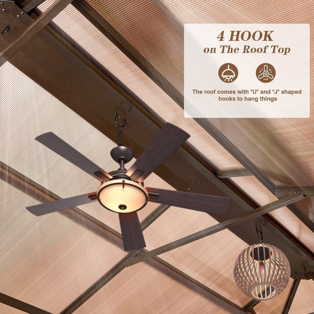 EROMMY hardtop-paviljoen, pergola voor buiten met dubbel dak, netten en gordijnen, extra stevig zonnescherm voor terras, achtertuin en zwembadfeest