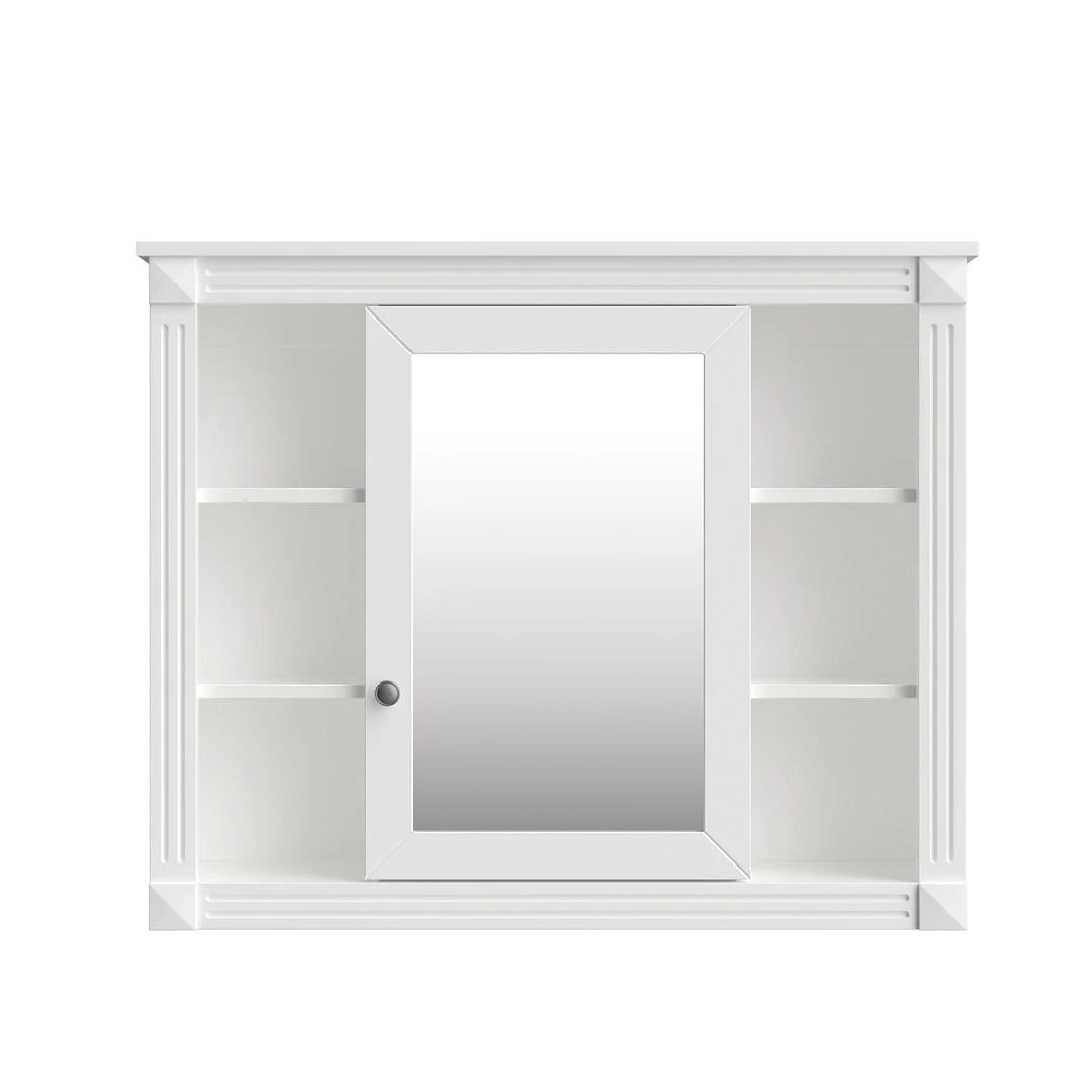 Mobile bagno moderno da 36 con lavabo integrato e specchiera, 2 ante e 2 cassetti