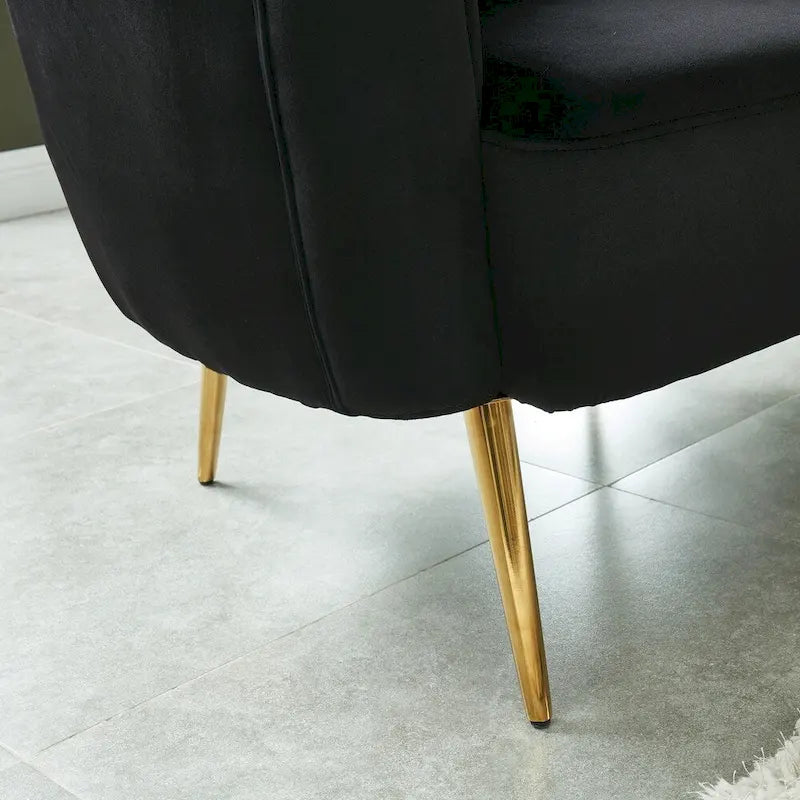 Albany zeitgemäßes Samt-Mikrofaser-Loveseat mit Knopfheftung von Silver Orchid