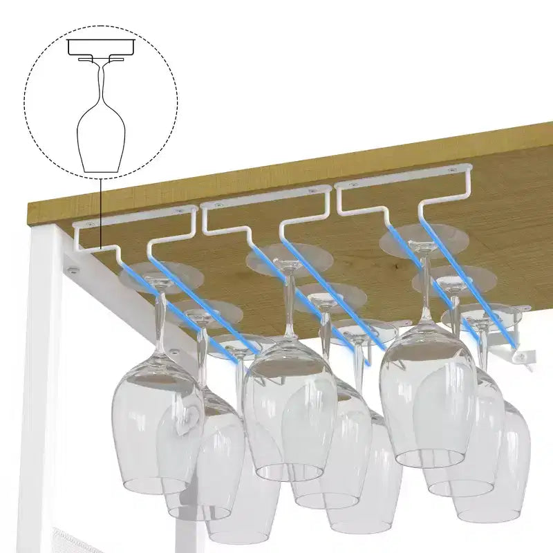 Grijze industriële wijnkast met 3 niveaus (12+ flessen) 36H x 24W x 15D, afneembaar rek, 9 glashouders en verstelbare planken voor thuis of de bar