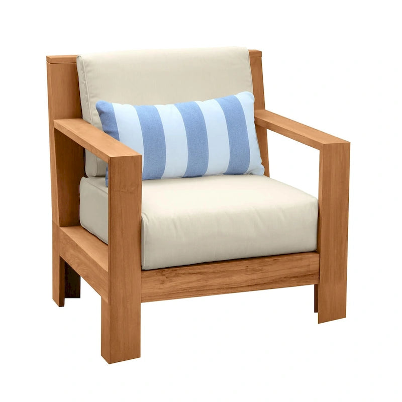 Cambridge Casual Logan 3-teiliges Teakholz-Set für draußen mit Sunbrella-Kissen