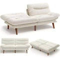 66-Zoll-Schlafsofa aus Cord mit verstellbarer Rückenlehne und Armlehnen, geeignet für kleine Räume, Wohnzimmer oder Büros, auch als Futonsofa nutzbar.
