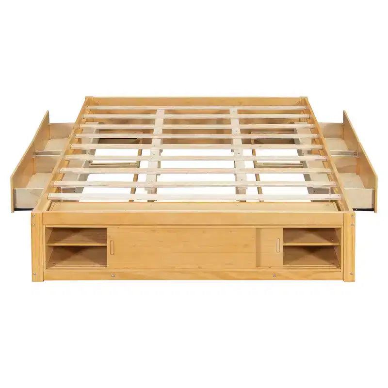 Struttura letto contenitore Whisen Queen con 4 cassetti e vano contenitore nella pediera