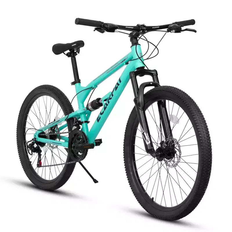 Vélo de montagne NAYSAYE 26 Inch pour adulte, cadre en acier, 21 vitesses, fourche à suspension, pour les sorties en plein air, bleu, 68.00*27.00*38.00