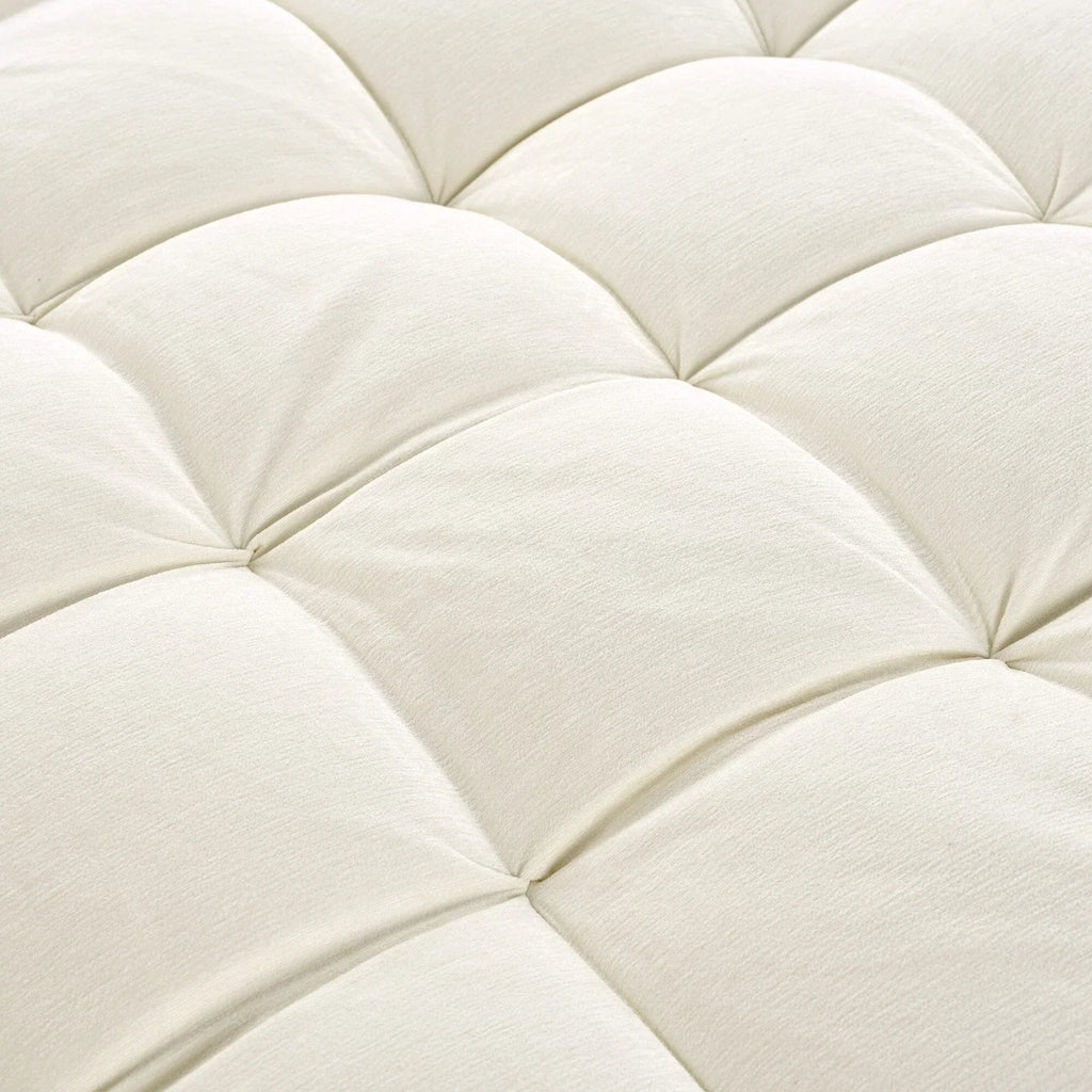 Chaiselongue-Schlafsofa aus Chenille, gepolstertes Sofa mit gesteppter Rückenlehne und 2 abnehmbaren Kissen für das Wohnzimmer