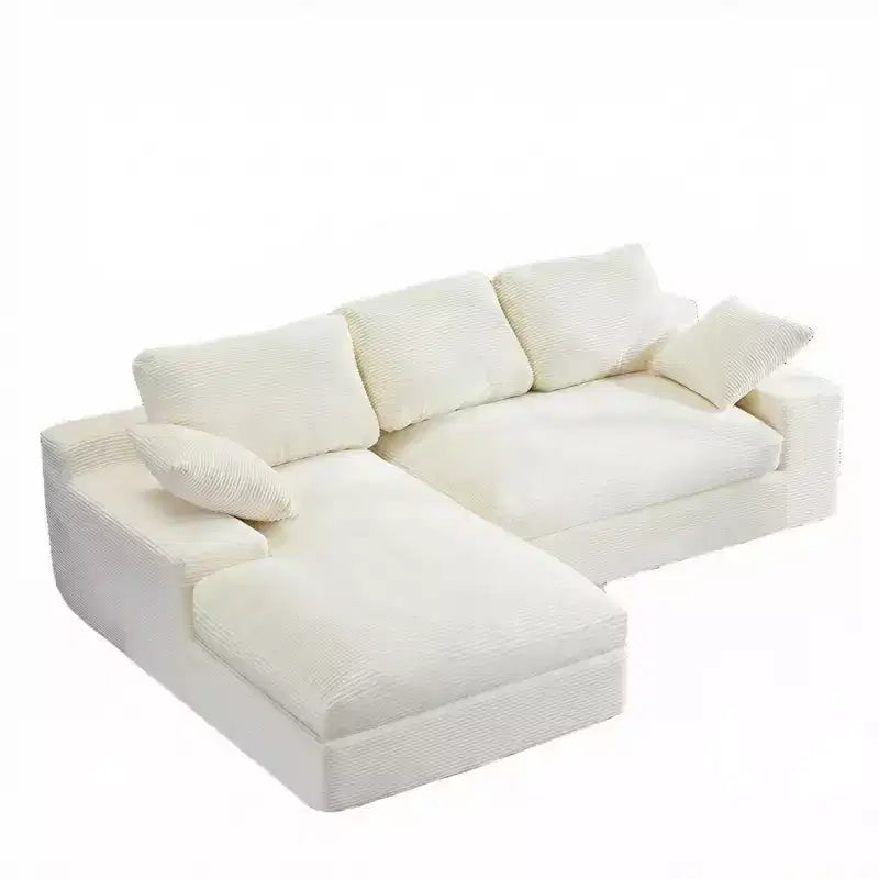 Clihome Cordsofa - weich und hautfreundlich, mit 3 Rückenkissen und 2 Zierkissen