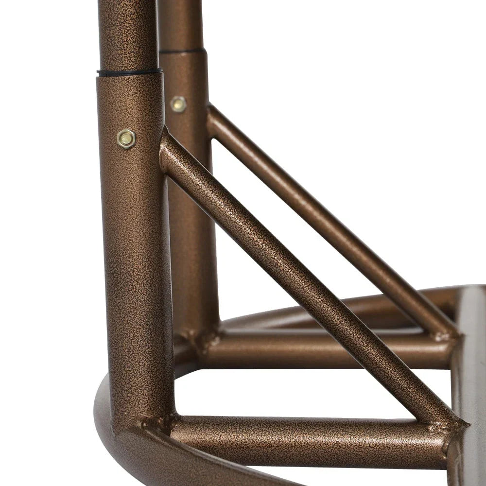 LeisureMod Hängesessel in Ei-Form für 2 Personen mit Gestell - Rattan-Pendelsessel für drinnen und draußen, Hängemattensessel für die Terrasse mit Kissen