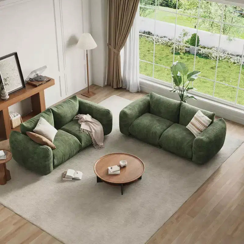 Modulares Zweisitzer-Sofa aus Chenille, Cloud-Couch mit hoch belastbarem Schaumstoff, platzsparendes Sofa ohne Gestell für Wohnung und Büro